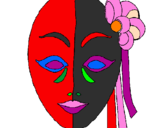 Coloring page Italian mask painted bySilvia