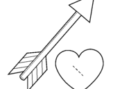Coloring page Heart and arrow painted byyuan