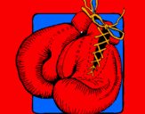 Coloring page Boxing gloves painted byjoey