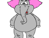 Coloring page Happy elephant painted byElephnt