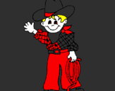 Coloring page Little cowboy painted byMath Vamp