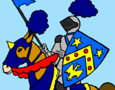 Coloring page Knight on horseback painted byandrea99
