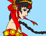 Coloring page Chinese princess painted byHolly