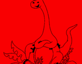 Coloring page Seated Diplodocus  painted bycynthia