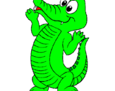 Coloring page Baby crocodile painted bylivia