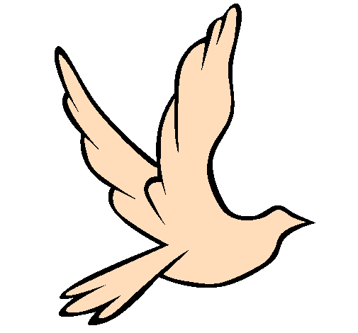 Coloring page Dove of peace in flight painted byTiger Tails