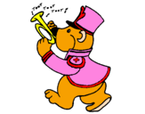 Coloring page Bear trumpet player painted bynatalie