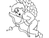 Coloring page Cupid with big wings painted byyuan
