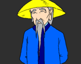 Coloring page Chinese man painted byMarga