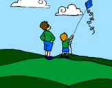 Coloring page Kite painted bylala