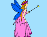 Coloring page Fairy with long hair painted bylaila jaen
