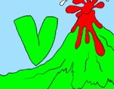 Coloring page Volcano  painted byLEVI