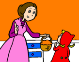 Coloring page Little red riding hood 2 painted bynatonella
