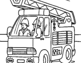 Coloring page Fire engine painted byliz