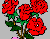 Coloring page Bunch of roses painted byanca