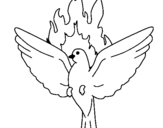 Coloring page Pentecostal Dove painted byMichael