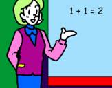 Coloring page Mathematics teacher painted byjenny