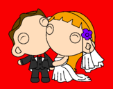 Coloring page Just married II painted bymommike camilla made this