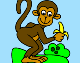 Coloring page Monkey painted bykirsten