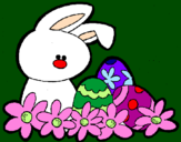 Coloring page Easter Bunny painted byMiyu