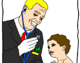 Coloring page Doctor with stethoscope painted bymac