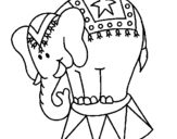 Coloring page Performing elephant painted bySusie