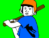 Coloring page Little boy batter painted byMiguel