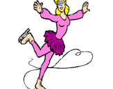 Coloring page Female ice skater painted bynico