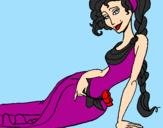 Coloring page Greek woman painted bychico