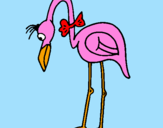 Coloring page Flamingo with bow tie painted byDennisse