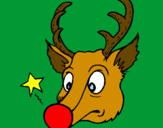 Coloring page Reindeer and a star painted byZac and Jonathan