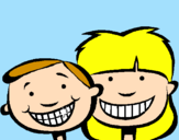 Coloring page Children with healthy teeth painted bymondi
