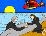 Coloring page Whale rescue painted bymaddy