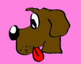 Coloring page Dog sticking tongue out painted bySara