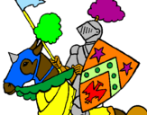 Coloring page Knight on horseback painted byknox & his horse