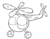 Coloring page Decorated helicopter painted byFOFO