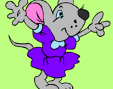Coloring page Rat wearing dress painted byanna