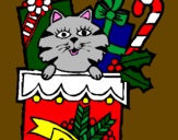 Coloring page Stocking full of presents painted byKenny