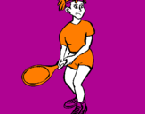 Coloring page Female tennis player painted bylika lana 