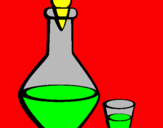 Coloring page Carafe and glass painted bymedicine