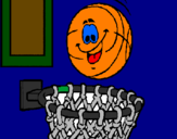 Coloring page Ball and basket painted byjoey