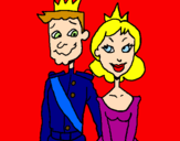Coloring page Prince and princess painted bylos enamorados