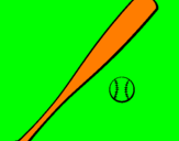 Coloring page Baseball bat and baseball ball painted bymohamed