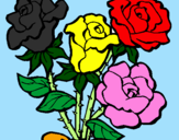 Coloring page Bunch of roses painted byWhitebull