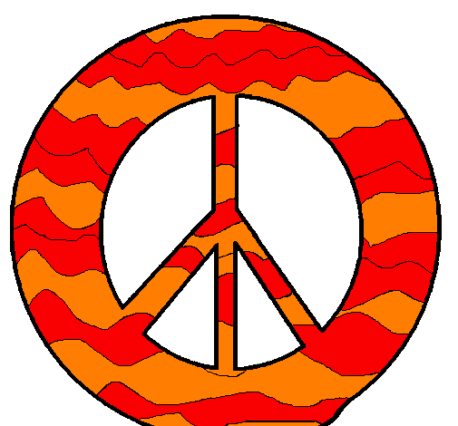 Coloring page Peace symbol painted bysara
