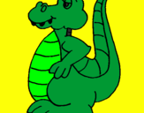 Coloring page Alligator painted byanonymous