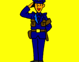 Coloring page Police officer waving painted bymichael