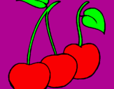 Coloring page cherries painted bySara