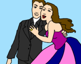 Coloring page The bride and groom painted byANDREA