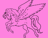 Coloring page Pegasus flying painted byemma